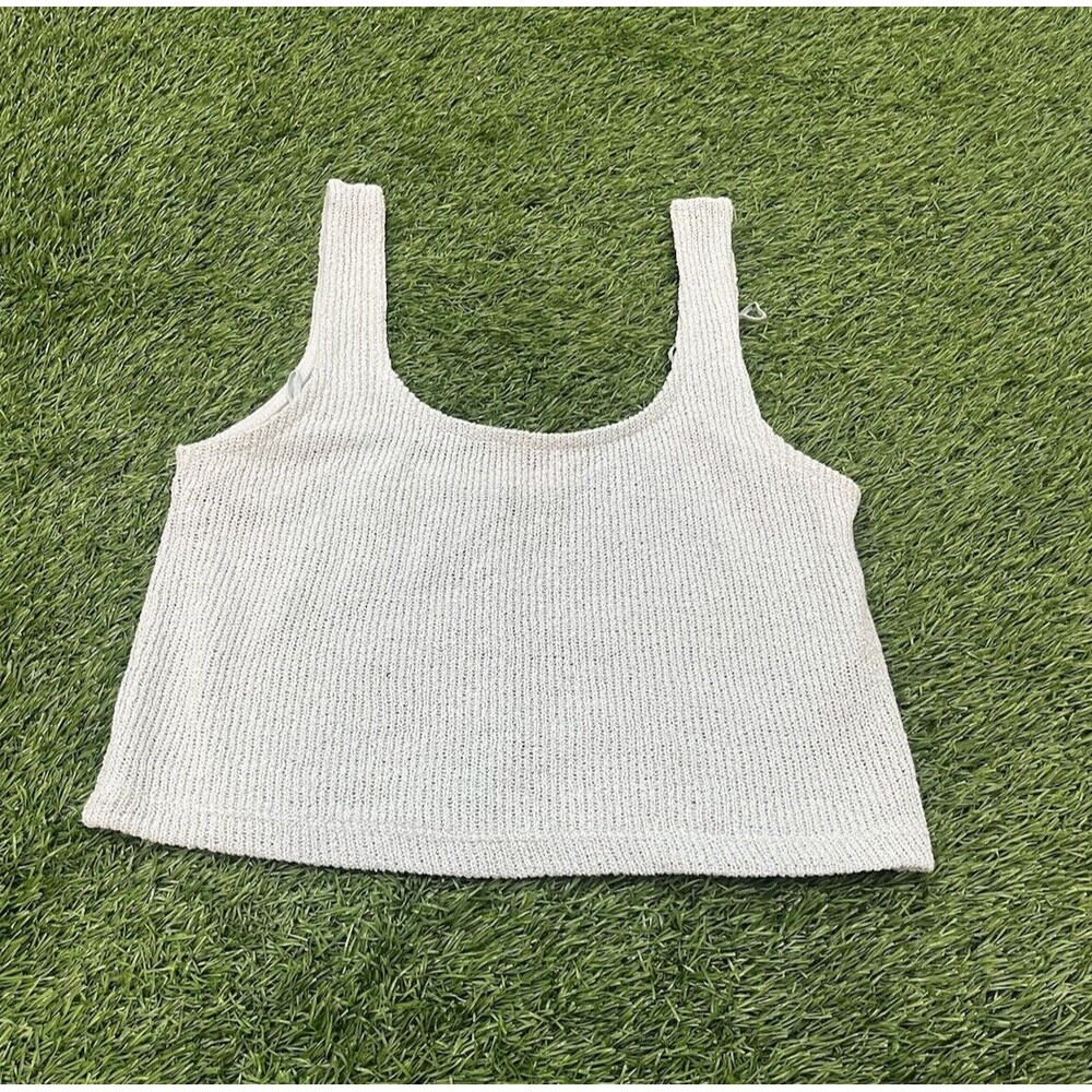 Zara Trafaluc Casual Knit Mint/Sea Foam Green Crop Top Size Small